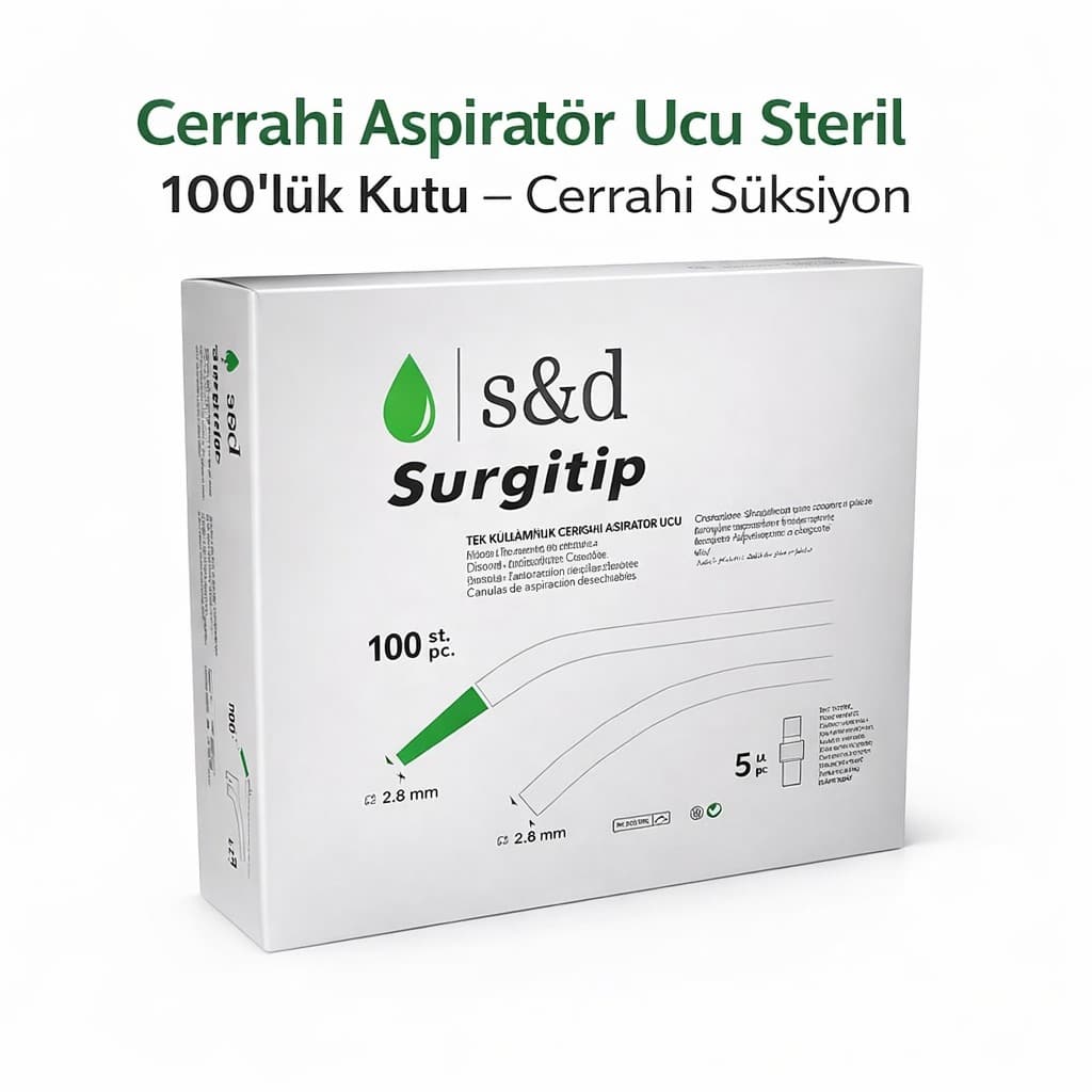 S&D Cerrahi Aspiratör Ucu Steril 100 Lük Kutu Cerrahi Sakşın ürün görseli