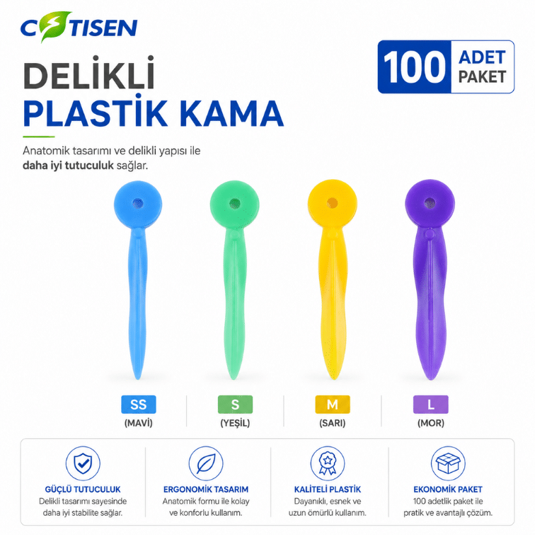 Cotisen Delikli Plastik Kama (100 Adet) ürün görseli