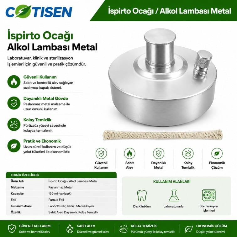 Cotisen Metal İspirto Ocağı (Alkol Lambası) ürün görseli