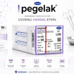 DOĞSAN Pegelak® Cerrahi Sütür REF L230 – USP 5/0 75 cm 13 mm 1/2 Yuvarlak (Emilebilir) ürün görseli