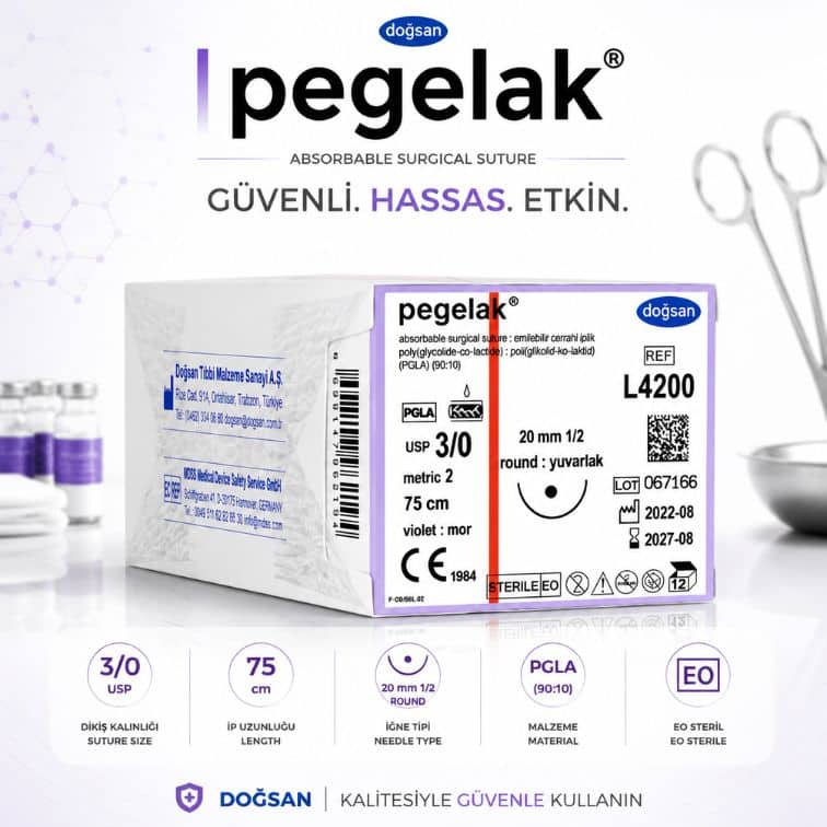 DOGSAN-Pegelak®-Cerrahi-Sutur-REF-L4200-–-USP-30-75-cm-20-mm-12-Yuvarlak-Emilebilir.jpg DOĞSAN Pegelak® Cerrahi Sütür REF L4200 – USP 3/0 75 cm 20 mm 1/2 Yuvarlak (Emilebilir) ürün görseli
