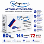 Dispodent Artikülasyon Kağıdı 80µ Blue/Red Straight – 144 Yaprak / 72 Yaprak ürün görseli