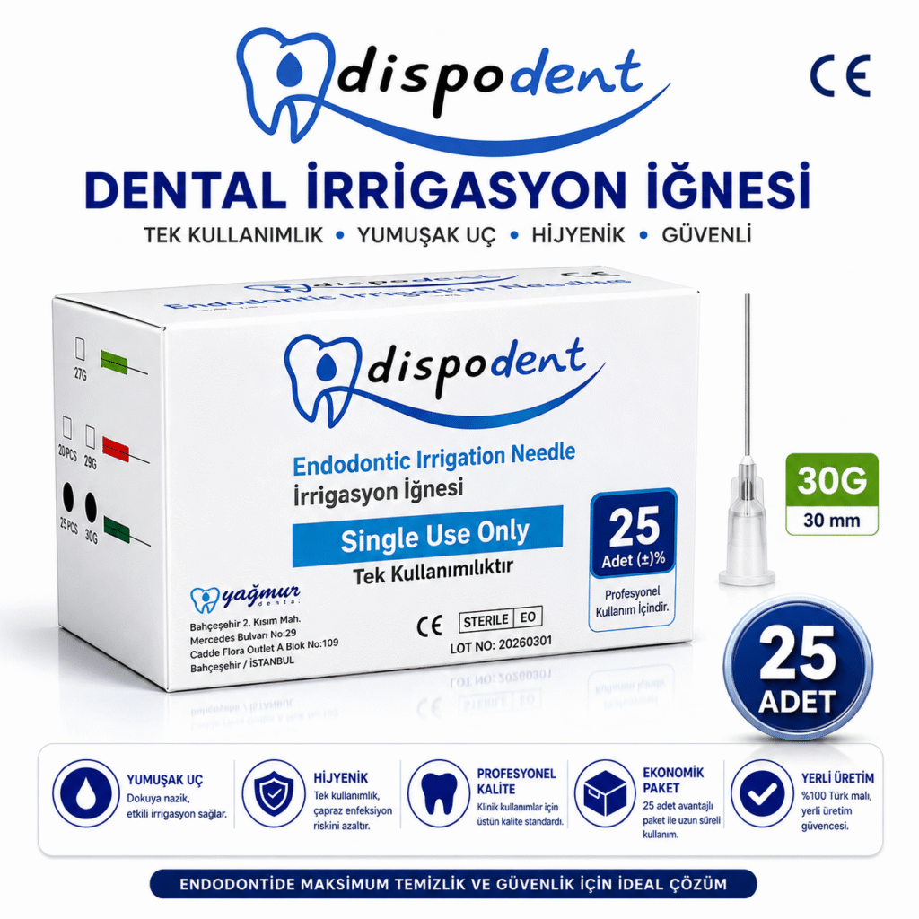 Dispodent Dental İrrigasyon İğnesi 30G – 30 mm (25 Adet) ürün görseli
