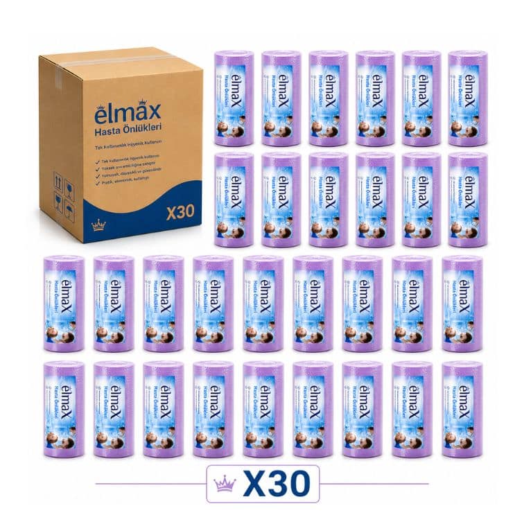 Elmax Renkli Hasta Önlüğü (80’lik Rulo × 30 Rulo – 1 Koli) ürün görseli