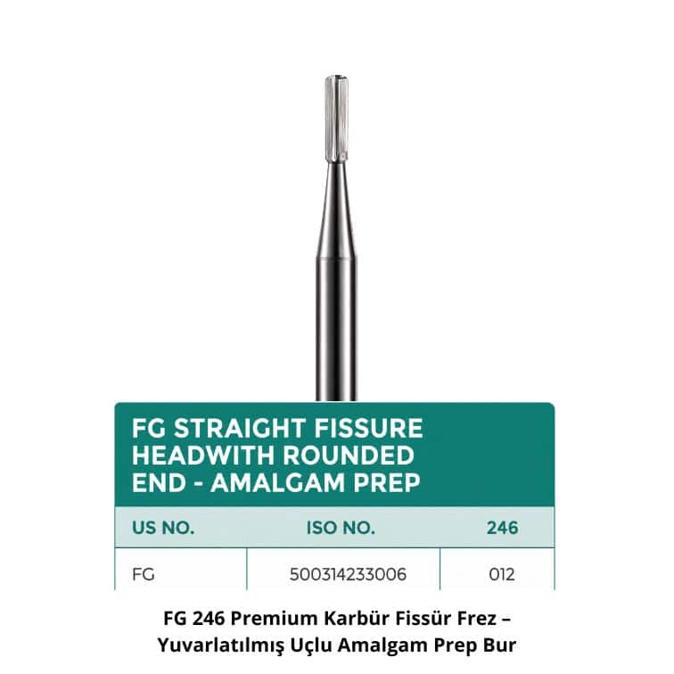 FG 246 Premium Karbür Fissür Frez – Yuvarlatılmış Uçlu Amalgam Prep Bur ürün görseli