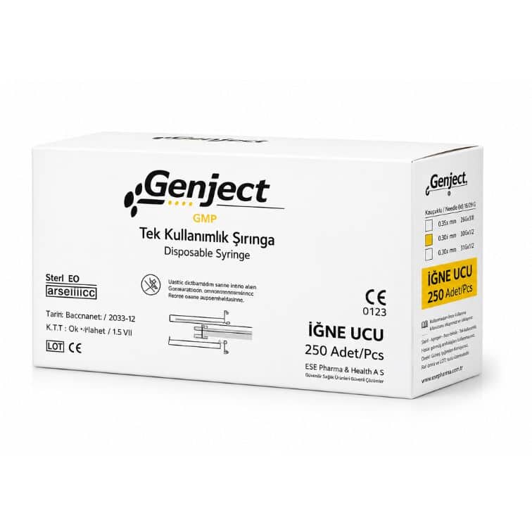 GENJECT 40 mm Kısa Dental Enjektör 2cc 250 Adet ürün görseli