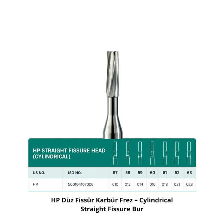 HP Düz Fissür Karbür Frez – Cylindrical Straight Fissure Bur ürün görseli