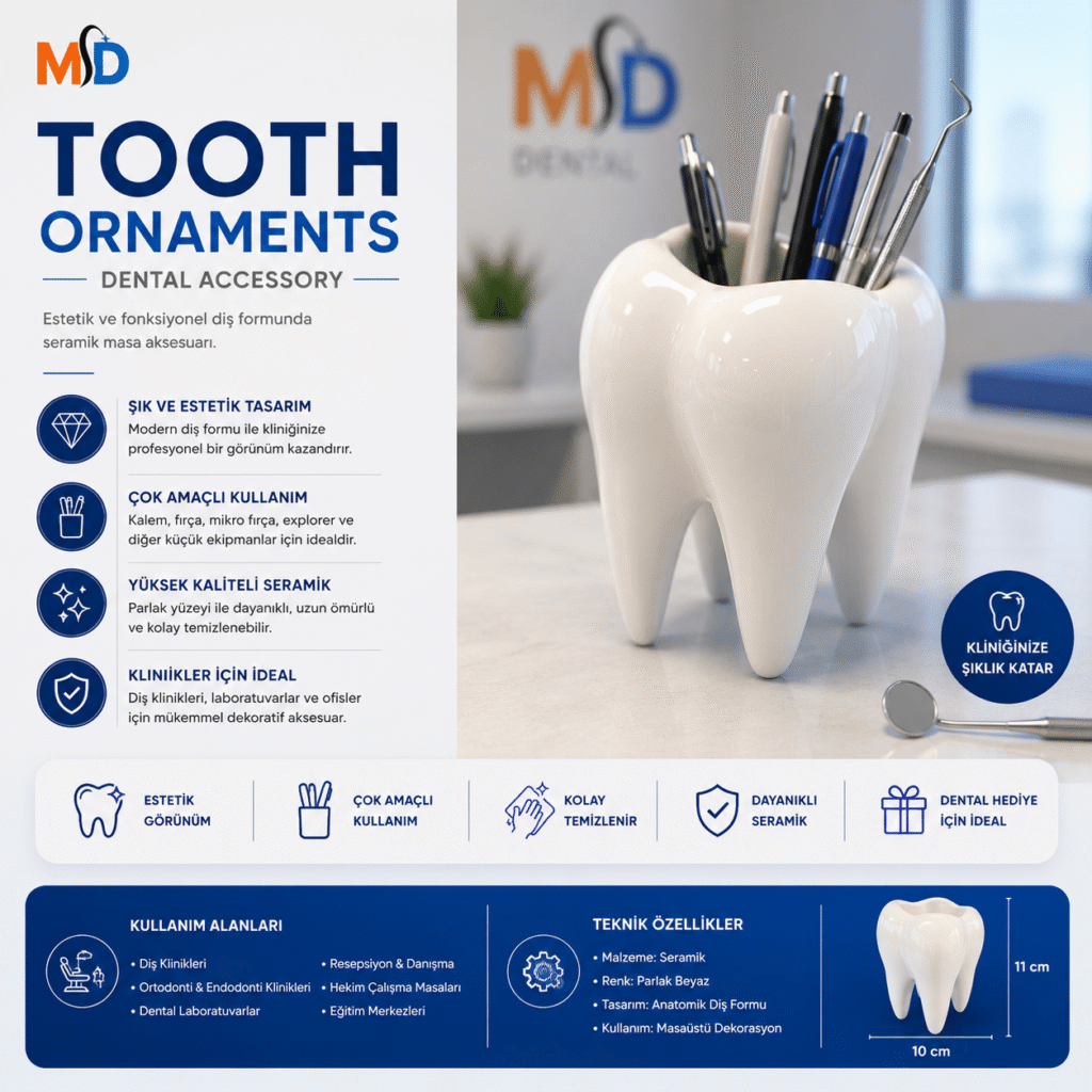 MD Tooth Ornaments – Seramik Diş Kalemlik / Dekoratif Masa Aksesuarı ürün görseli