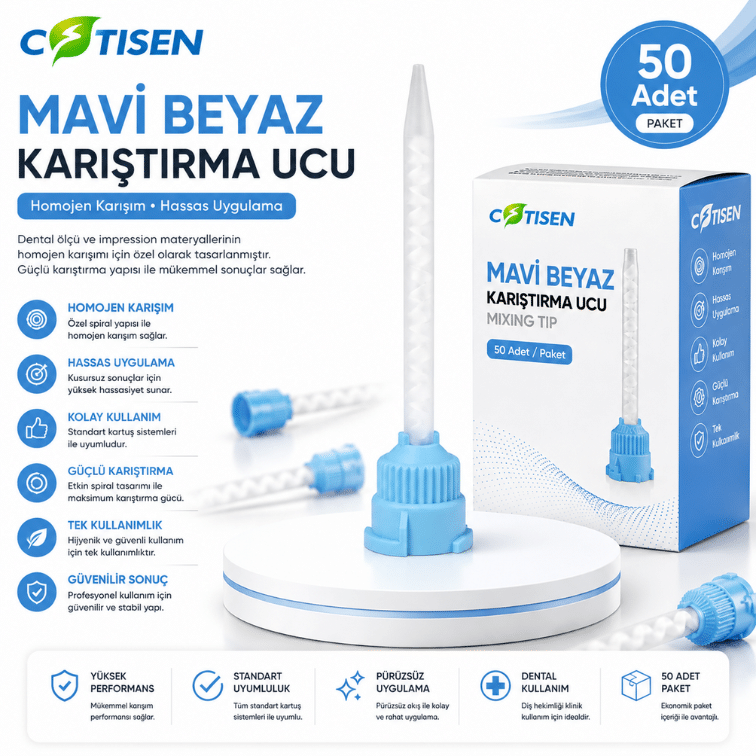 Mavi Beyaz Karıştırma Ucu (50 Adet) ürün görseli