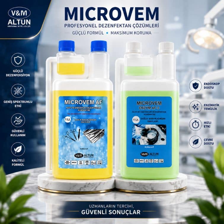 Microvem AF Konsantre Dezenfektan Seti (1 Lt + 1 Lt) Alet & Endoskopi Dezenfektanı + Aspiratör Dezenfektanı ürün görseli