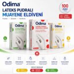 Odima Pudralı Muayene Eldiveni- 100'lük Kutu ürün görseli