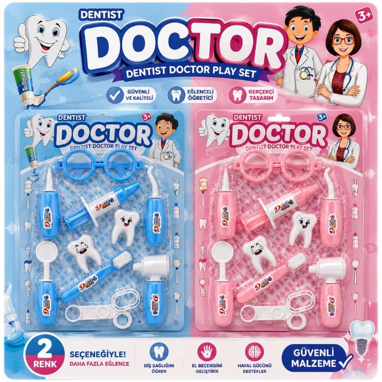 Oyuncak Diş Doktor Seti 10 Parça Dişçi ürün görseli