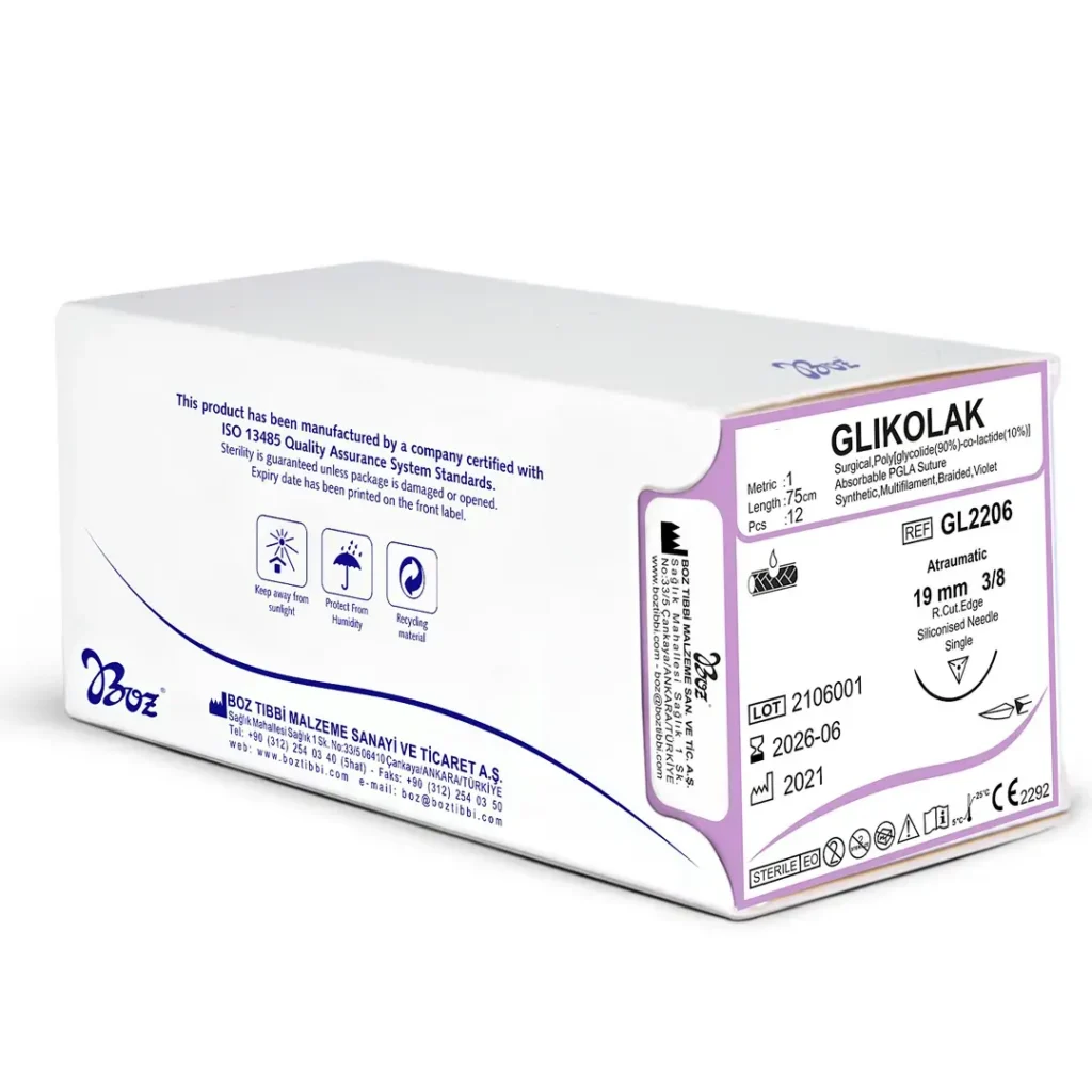 Glikolak 3/0 , 4/0 , 5/0 16 3/8 Keskin (Δ) 75cm PGLA Emilebilir Sütür 12 Ad./Pkt ürün görseli