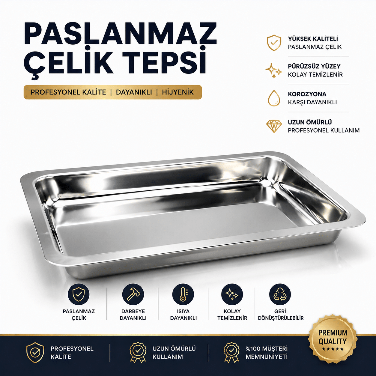 Paslanmaz çelik tepsi özellikleri