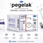 DOĞSAN Pegelak® Cerrahi Sütür | REF: L5350 Emilebilir PGLA Cerrahi Dikiş İpliği | USP 2/0 | 75 cm | 35 mm 1/2 Yuvarlak ürün görseli