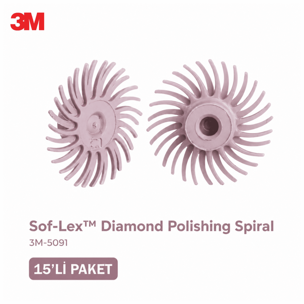 3M Sof-Lex Diamond Bitim Diski Pembe Refill 15’li Final Polisaj Spirali ürün görseli