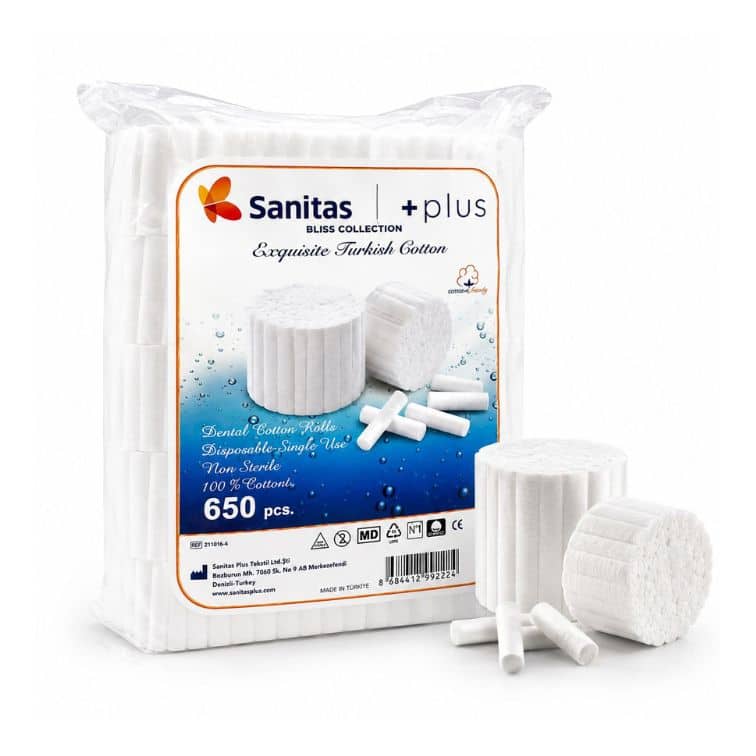 Sanitas Plus Dental Cotton Rolls rulo pamuk 650 adet 1 numara ürün görseli