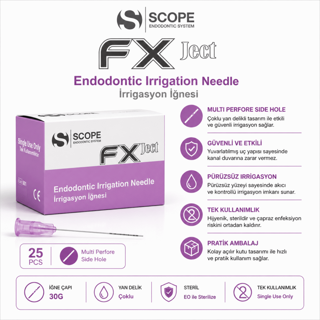 Scope FX Ject Endodontic Irrigation Needle 30G – Multi Perfore Side Hole ürün görseli
