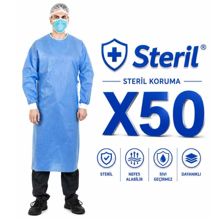 Steril-Mavi-Cerrahi-Onluk-–-Sivi-Gecirmez-SMS-Kumas-50-Adet.jpg Steril Mavi Cerrahi Önlük – Sıvı Geçirmez SMS Kumaş (50 Adet) ürün görseli