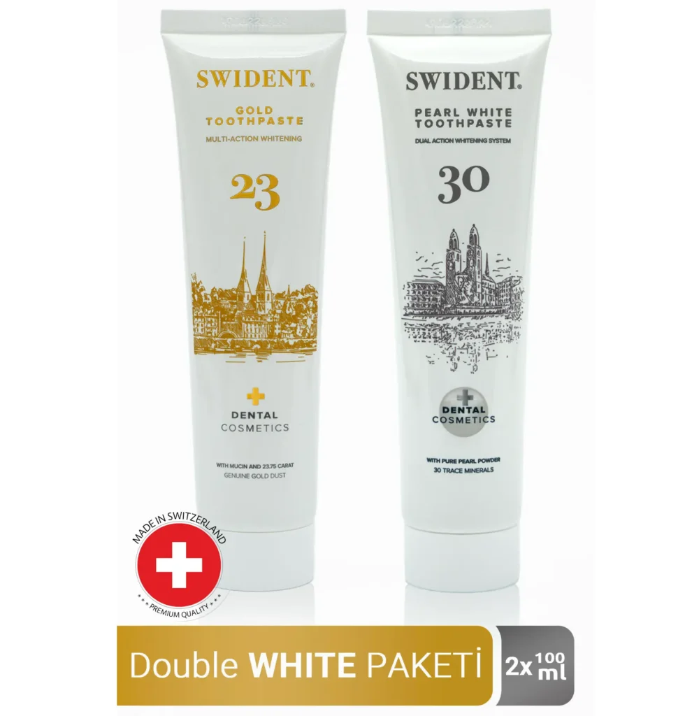Swident Double White Paketi 2 × 100 ml (Gold + Pearl White) ürün görseli