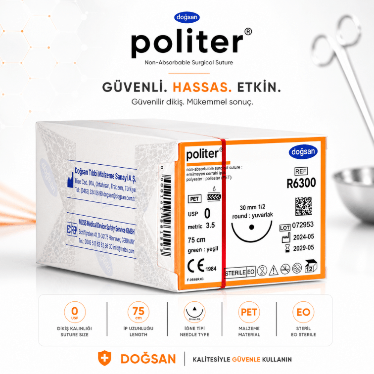 DOĞSAN Politer® Polyester Non-Absorbable Cerrahi Sütür REF: R6300 ürün görseli