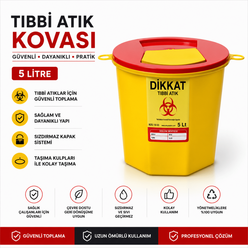Tıbbi Atık Kovası 5 Litre ürün görseli