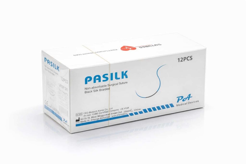 PASILK Cerrahi Ipek Iplik No: 3/0 Emilemeyen,3/8 Ters Keskin ,18 Mm,70 Cm ürün görseli