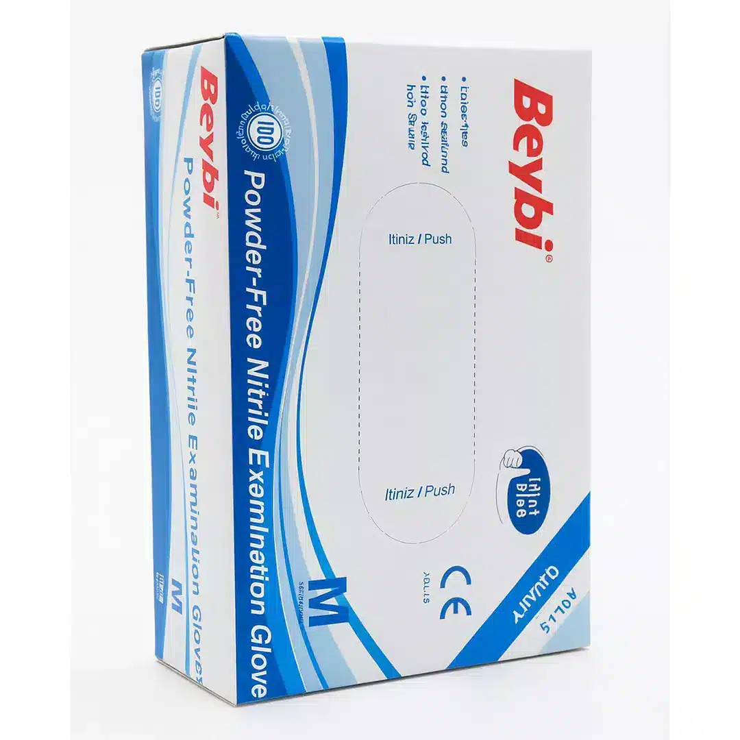 as.webp Beybi Nitril mavi Eldiven 100 lük paket ürün görseli