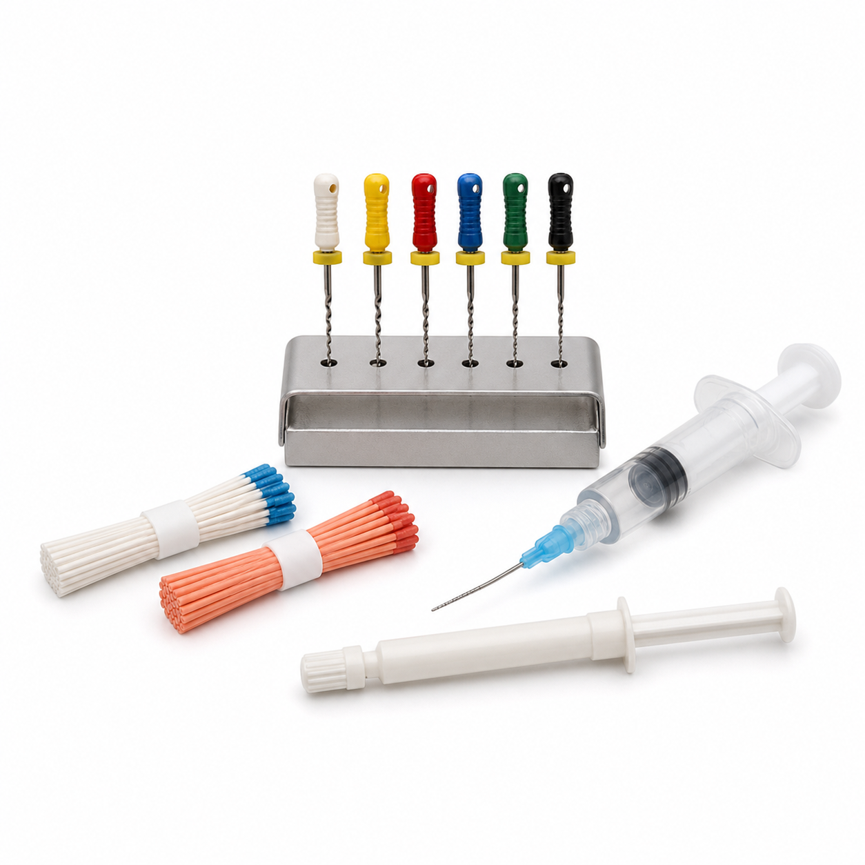 Endodontik eğeler, uçlar ve uygulama ürünleri