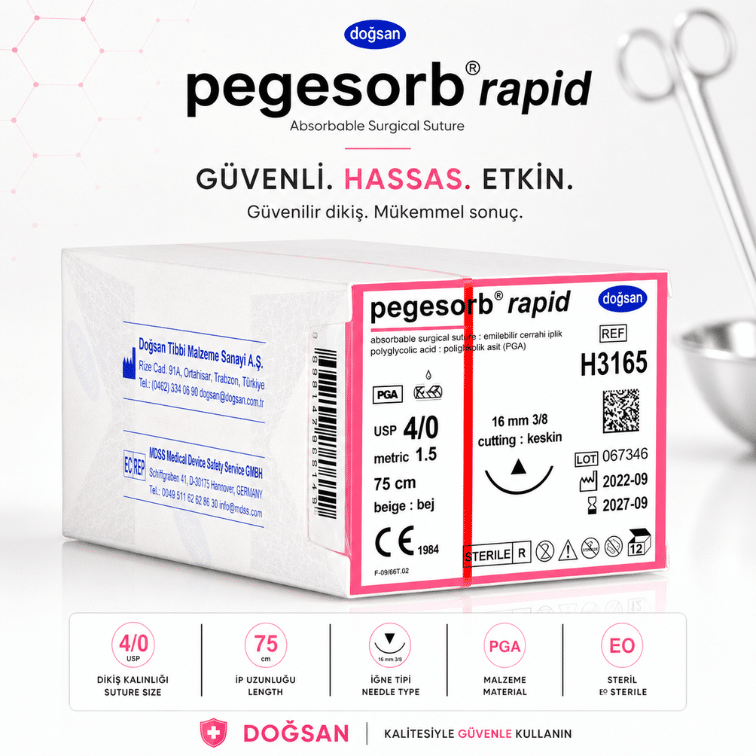 DOĞSAN Pegesorb Rapid® Emilebilir Hızlı Cerrahi Sütür REF: H3165 ürün görseli