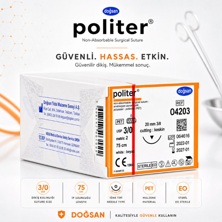 DOĞSAN Politer® Polyester Non-Absorbable Cerrahi Sütür | REF: O4203 ürün görseli