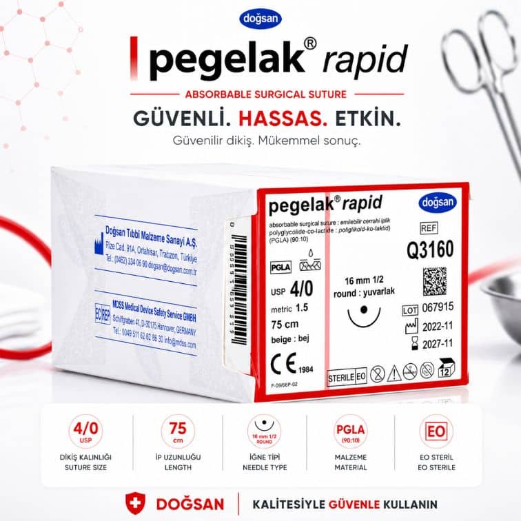 DOĞSAN Pegelak® Rapid Emilebilir Cerrahi Sütür | REF: Q3160 ürün görseli