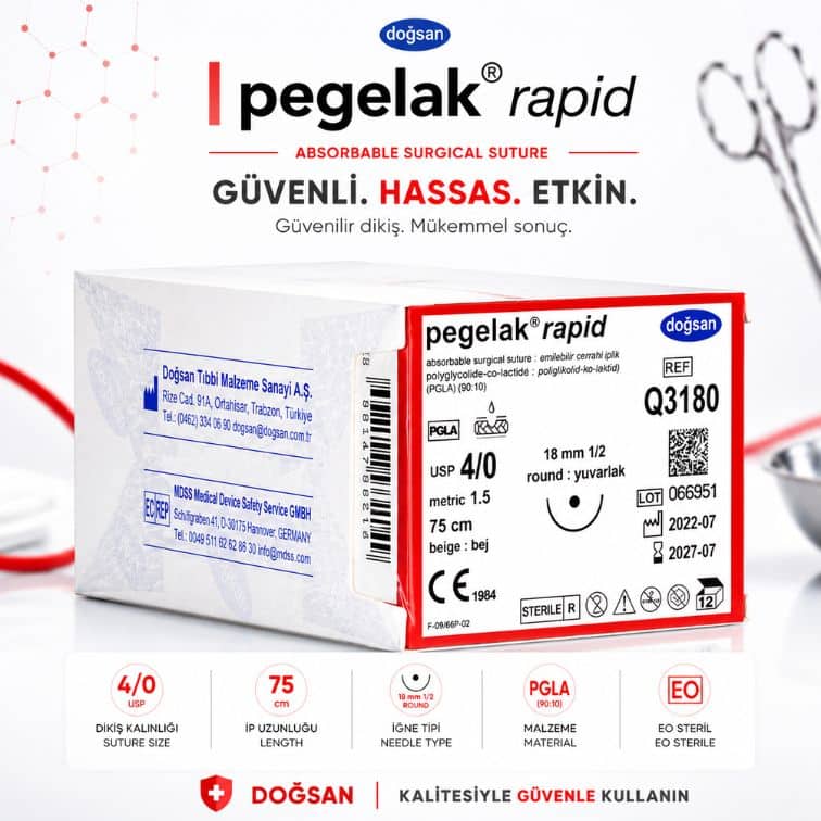 DOĞSAN Pegelak® Rapid Emilebilir Cerrahi Sütür | REF: Q3180 ürün görseli