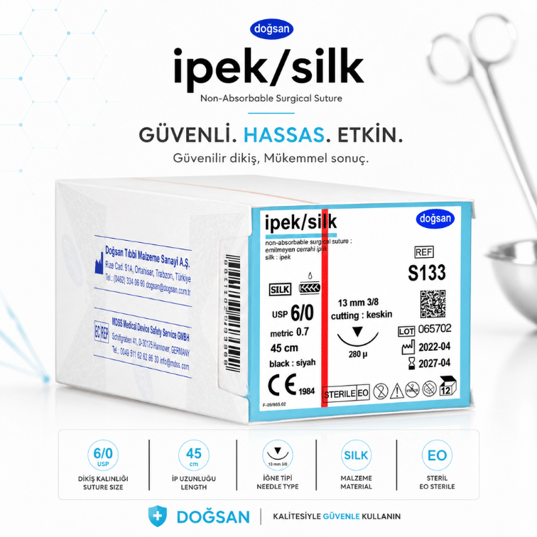 DOĞSAN İpek/Silk Non-Absorbable Cerrahi Sütür REF: S133 ürün görseli