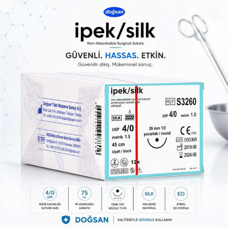 DOĞSAN İpek/Silk Non-Absorbable Cerrahi Sütür REF: S3260 ürün görseli