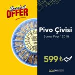 Screw Post - Gold Plated Pivo Çivisi Post Core 120'lik Asorti Set ürün görseli