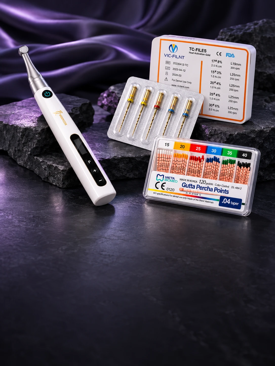 Woodpecker EndoPace, Videya rotary eğeler ve Meta Biomed gutta percha ürünleriyle uyumlu endodonti kompozisyonu
